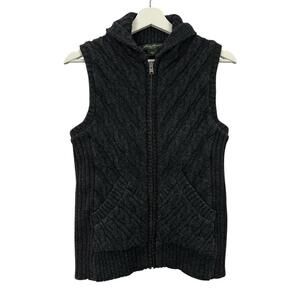 Eddie Bauer Women’s Insulated Lined Wool Nylon Sweater Vest Charcoal Grey Size S